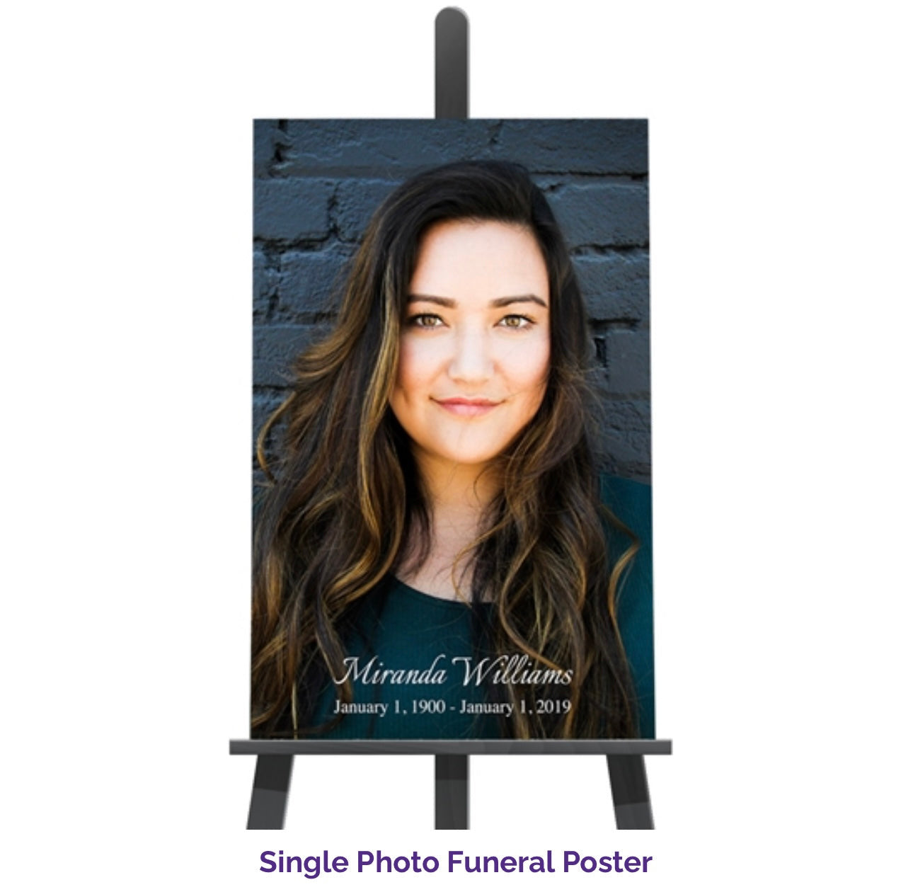 Single Photo Memorial Poster Board