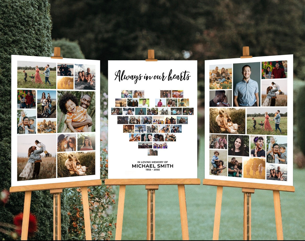Celebration Of Life Funeral Collage Poster Board Trio