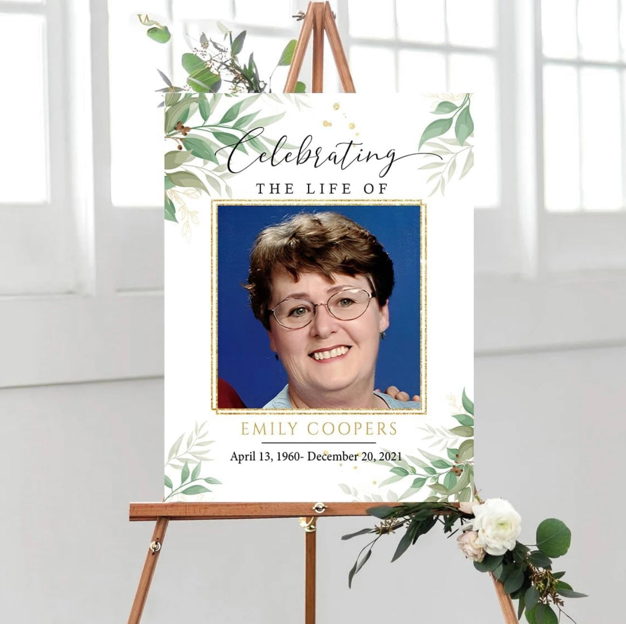 Single Photo Memorial Poster Board
