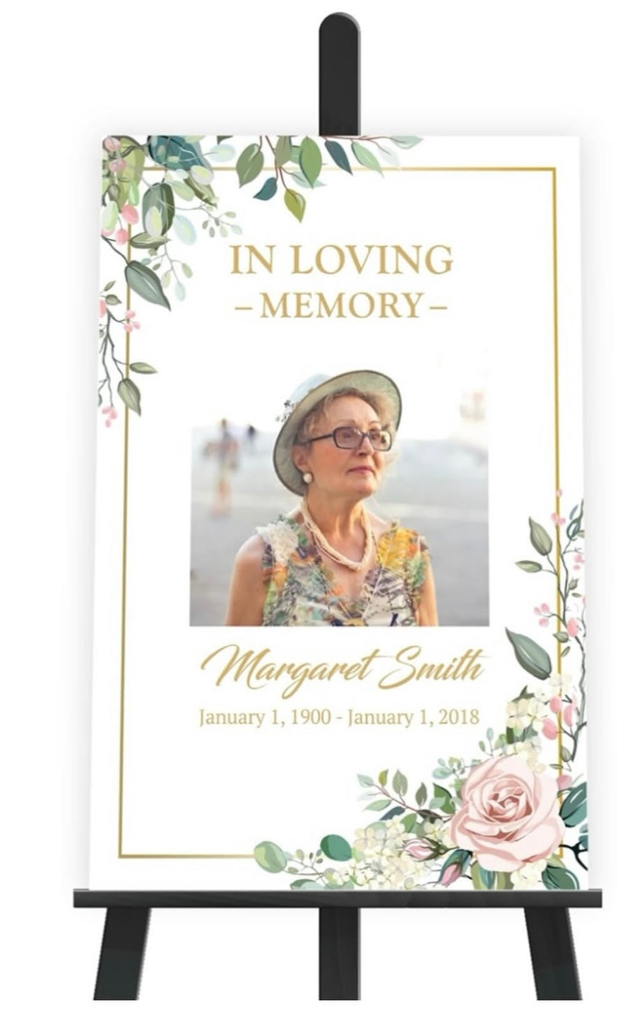 Single Photo Memorial Poster Board