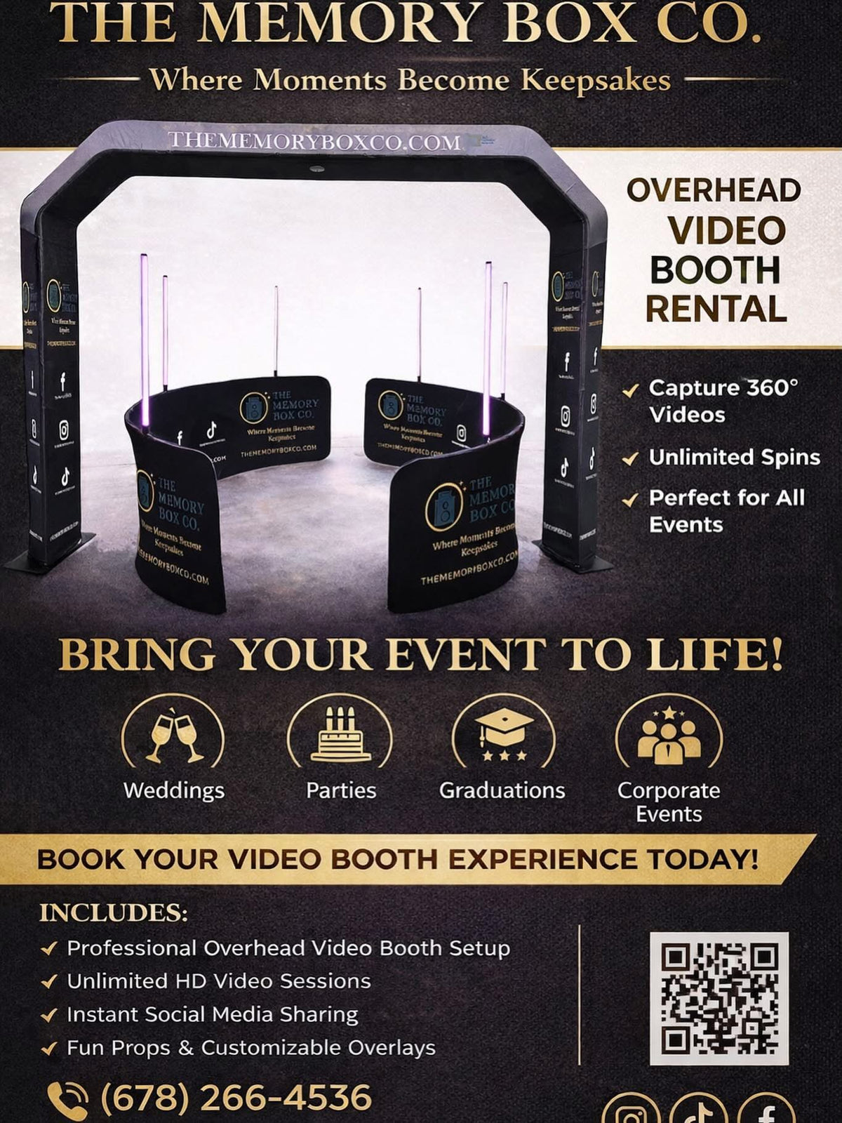 Overhead 360 booth rental