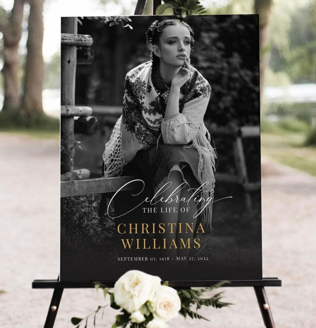 Single Photo Memorial Poster Board