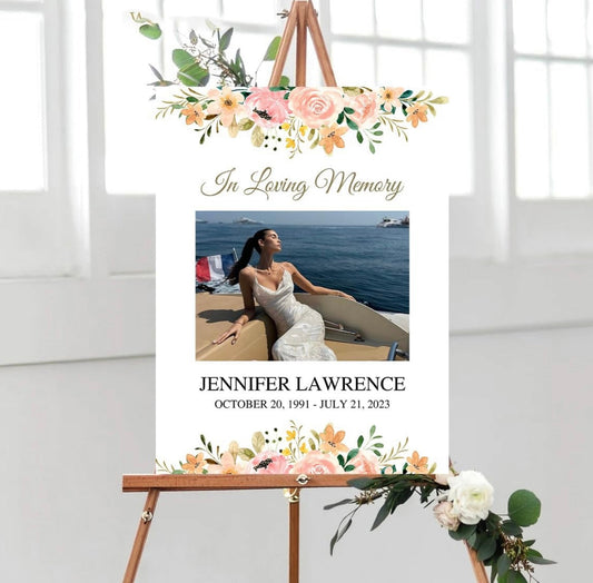 Single Photo Memorial Poster Board